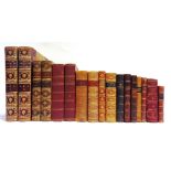 [MISCELLANEOUS]. BINDINGS Fourteen assorted works in seventeen volumes, full (9) or half-leather (