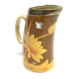 A DOULTON AESTHETIC MOVEMENT JUG with EP mounted rim, the body decorated with a pair of wading