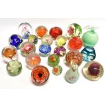 A GROUP OF TWENTY-THREE PAPERWEIGHTS mostly floral designs