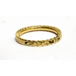 A GEORGIAN MOURNING RING dated 1771, the yellow gold mourning ring with central recessed black