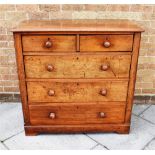 A VICTORIAN MAHOGANY CHEST OF TWO SHORT AND THREE LONG DRAWERS 103cm wide 50cm deep 100cm high