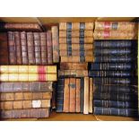 [MISCELLANEOUS]. BINDINGS Assorted leather bound works, comprising part sets and odd volumes, (two