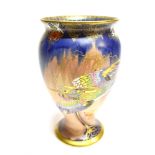 A CARLTON WARE 'SKETCHING BIRD' PATTERN VASE no. 3890, of baluster form, brightly enamelled and