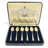 A COLLECTORS BOXED SET OF SIX SILVER 1935 SILVER JUBILEE TEASPOONS each containing a hallmark of