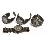 FOUR ASSORTED GENTS WATCHES the all black quartz and chronograph watches comprising Infantry and