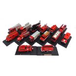 FOURTEEN PART-WORK DIECAST MODEL FIRE SERVICE VEHICLES of British (4); French (3); Irish (2); and