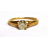 A DIAMOND SOLITAIRE 9 CARAT GOLD RING the round brilliant cut diamond approx. 0.25 carat, ring