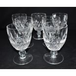 SEVEN MATCHING WATERFORD CRYSTAL 'COLLEEN' PATTERN GOBLETS 13.5cm high