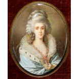 K. WEH. (LATE 19TH / EARLY 20TH CENTURY) Portrait miniature of a lady, in the French style, oil on