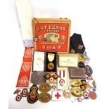 ASSORTED RED CROSS & OTHER NURSING COLLECTABLES comprising medals, including a British Red Cross