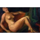 ATTRIBUTED TO RODOLPHE CAILLAUX (FRENCH, 1904-1989) Reclining nude, oil on canvas, indistinctly