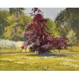 DAVID WILLIAM BURLEY (BRITISH, 1901-1990) 'Little Copper Beech', oil on board, signed lower right,
