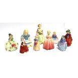 A GROUP OF ROYAL DOULTON FIGURES: HN1645 'Aileen', HN2158 'Alice', HN1458 'Monica', HN2106 '