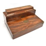AN VICTORIAN BRASS MOUNTED MAHOGANY WRITIG SLOPE the caddy top with secret spring loaded