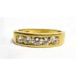 A DIAMOND FIVE STONE HALF ETERNITY 18CT YELLOW GOLD RING the five round brilliant cut diamonds