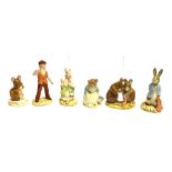 SIX ROYAL ALBERT BEATRIX POTTER FIGURES: 'No More Twist', 'Ribby and the Patty Pan', 'Mr MacGregor',