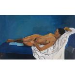 FRENCH SCHOOL (20TH CENTURY) Reclining nude, oil on canvas, unsigned, 33cm x 55cm, unframed.