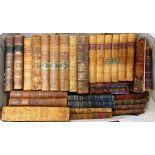 [MISCELLANEOUS]. BINDINGS Assorted leather bound works, comprising part sets and odd volumes, (three