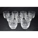 EIGHT MATCHING WATERFORD CRYSTAL 'ALANA' PATTERN TUMBLERS 9cm high, and one further similar (9)