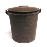A MILK CAN the hinged lid with an applied brass name plaque impressed 'Miss Parsons', and the