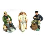 THREE ROYAL DOULTON FIGURES: HN2317 'Lobster Man'; HN2380 'Taking Things Easy'; HN2258 'A Good