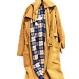 A GENT'S SUEDE HACKINGCOAT by Jean Patory with check lining