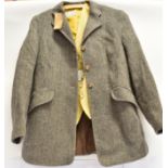 A LADY'S HARRY HALL TWEED JACKET size 38'; and a ladies Sporting Colours yellow waistcoat, size 36'