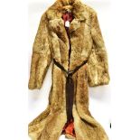 A LADY'S FULL LENGTH FUR COAT size 14 and a fur short coat (2)