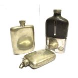 JAMES DIXON & SON, SHEFFIELD '46' 5oz, plated hip flask, screw cap height 12.5cm, an unmarked plated