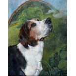 ANNA FRASER The Hound of Hope, oil on canvas, signed and dated '20 lower right, 44cm x 34cm