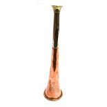 AN ARKWRIGHT COPPER AND PLATED HUNTING HORN by 'Kohler & Son, makers, 116 Victoria Street,