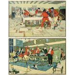 AFTER CECIL ALDIN 'The Hunt Breakfast' and 'The Hunt Supper' a pair of colour prints, titled on