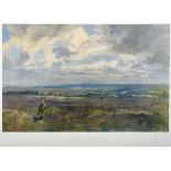 AFTER LIONEL EDWARDS 'The Devon and Somerset, The Barle Valley from Winsford Hill', colour print,