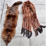 A FOX FUR WRAP and another fur wrap (2)
