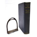 A SIDE SADDLE SAFETY STIRRUP size of tread 8.75cm and a copy of Lady Diana Sheddon and Lady Apsley's