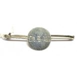 A 'WEST SOMERSET HUNT' STERLING SILVER HUNT BUTTON mounted as a stock pin, length 5cms