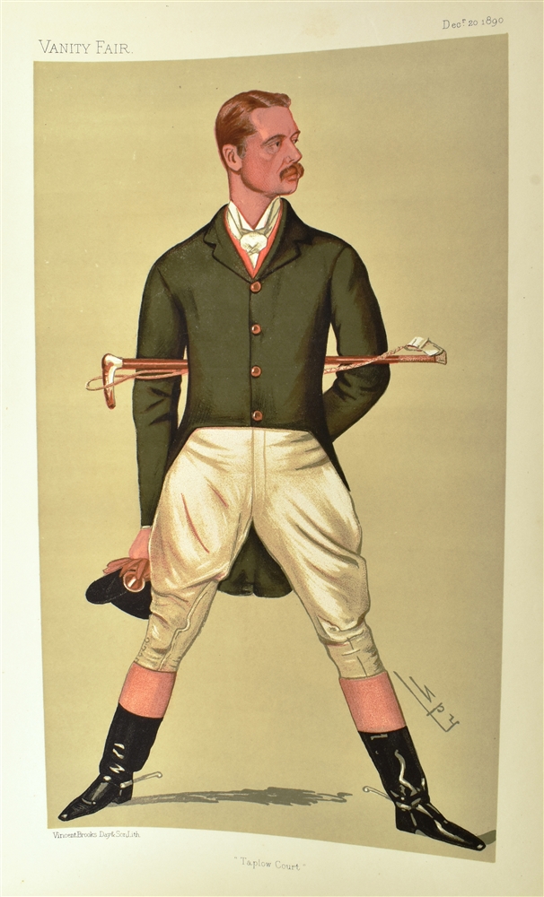 VANITY FAIR - HORSEMAN Taplow Court, Dec. 20 1890, 40x27cm; Mr. Alfred Gwynnie Vanderbilt,