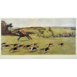 AFTER CECIL ALDIN 'South Dorset Hunt', colour print, titled on the mount, 17.5 x 32cm