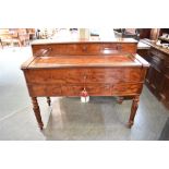 A WILLIAM IV MAHOGANY SECRETAIRE DESK with three drawer superstructure, fitted secretaire drawer