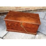 AN ELM BLANKET BOX the lid with moulded front edge, 75cm wide 41cm deep 35cm high