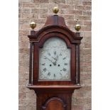 A GEORGE III 8-DAY LONGCASE CLOCK the enamel dial with subsidiary seconds dial, signed 'Crow