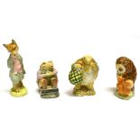 FOUR BESWICK BEATRIX POTTER FIGURES all with brown backstamps: 'Foxy Whiskered Gentleman', 'Mr