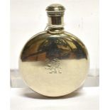 A VICTORIAN SMALL SILVER SPIRIT FLASK the small moon shaped flask with silver screw off lid, with