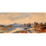 ATTRIBUTED TO EDWIN EARP (BRITISH, 1851-1945) Continental lake landscape, watercolour, unsigned,