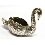 A BERTHOLD MULLER IMPORT, LARGE SILVER MODEL OF A SWAN the realistically modelled hollow swan
