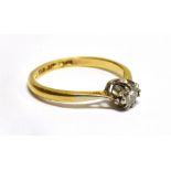A DIAMOND SOLITAIRE 18 CARAT GOLD RING the round brilliant cut diamond weighing approx. 0.20