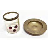 TWO ITEMS OF SILVER comprising a small presentation dish with round plain form, line border,