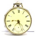 A SILVER POCKET WATCH key wind fussee movement, the brass movement engraved 'John Bennett 65 & 64