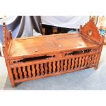 A HARDWOOD DAYBED 76cm wide 164cm long