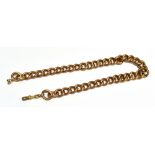 A VICTORIAN 9 CARAT ROSE GOLD ALBERT CHAIN with toggle fastener to one end, graduating twisted